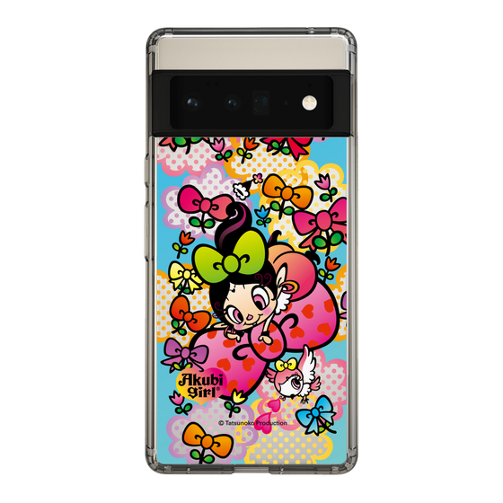 スリムプロテクションケース［ アクビガール - フラワーリボン ］