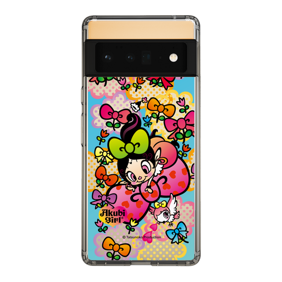 スリムプロテクションケース［ アクビガール - フラワーリボン ］