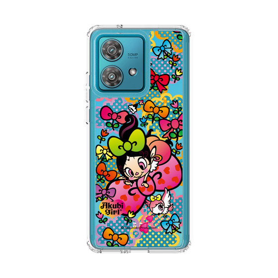 スリムプロテクションケース［ アクビガール - フラワーリボン ］