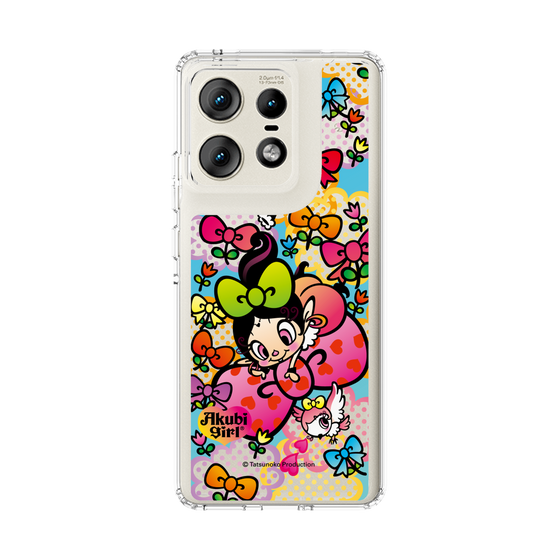 スリムプロテクションケース［ アクビガール - フラワーリボン ］