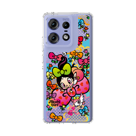 スリムプロテクションケース［ アクビガール - フラワーリボン ］
