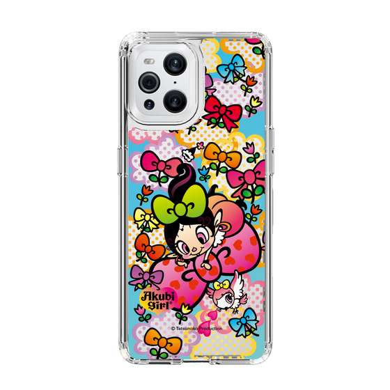 スリムプロテクションケース［ アクビガール - フラワーリボン ］
