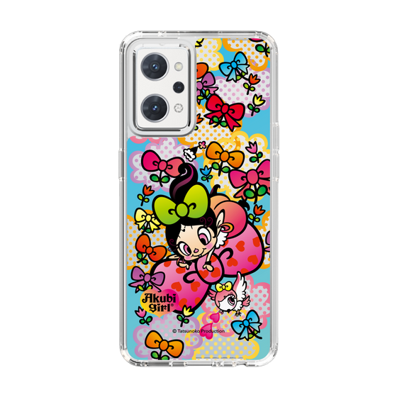 スリムプロテクションケース［ アクビガール - フラワーリボン ］