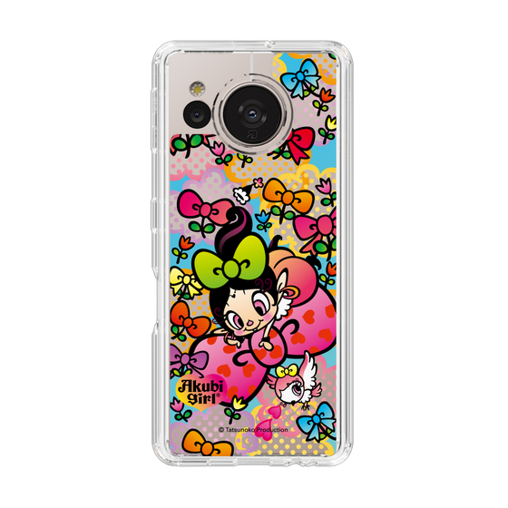 スリムプロテクションケース［ アクビガール - フラワーリボン ］