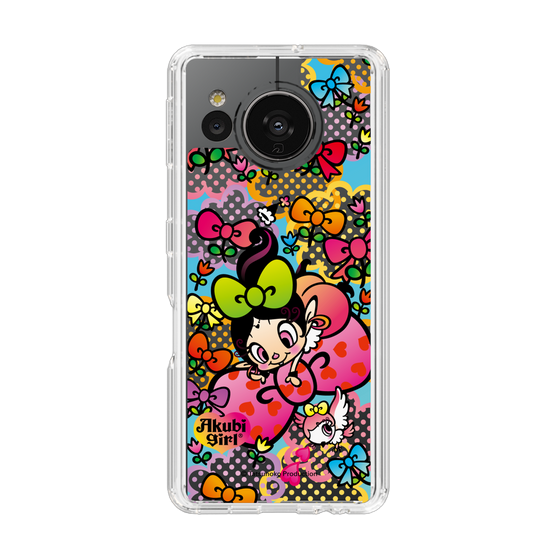 スリムプロテクションケース［ アクビガール - フラワーリボン ］