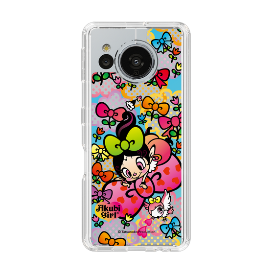 スリムプロテクションケース［ アクビガール - フラワーリボン ］