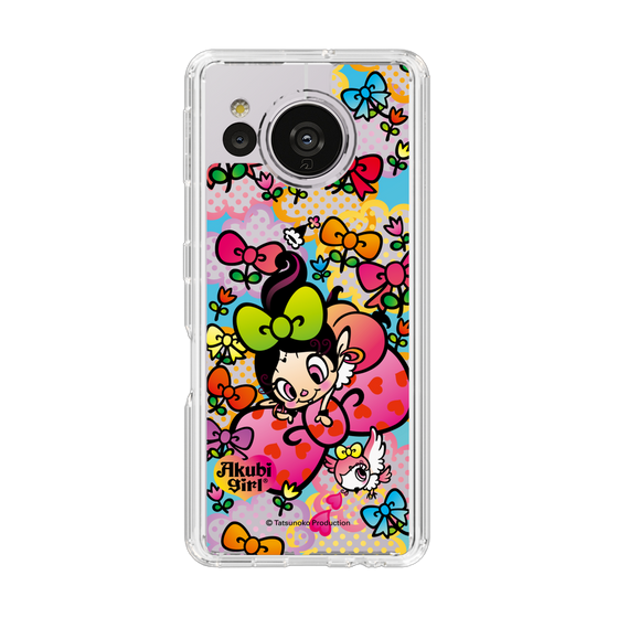 スリムプロテクションケース［ アクビガール - フラワーリボン ］