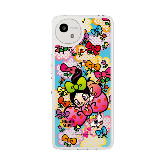 スリムプロテクションケース［ アクビガール - フラワーリボン ］
