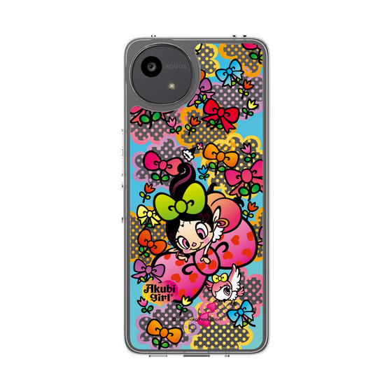 スリムプロテクションケース［ アクビガール - フラワーリボン ］