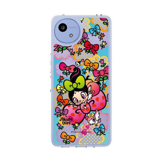 スリムプロテクションケース［ アクビガール - フラワーリボン ］