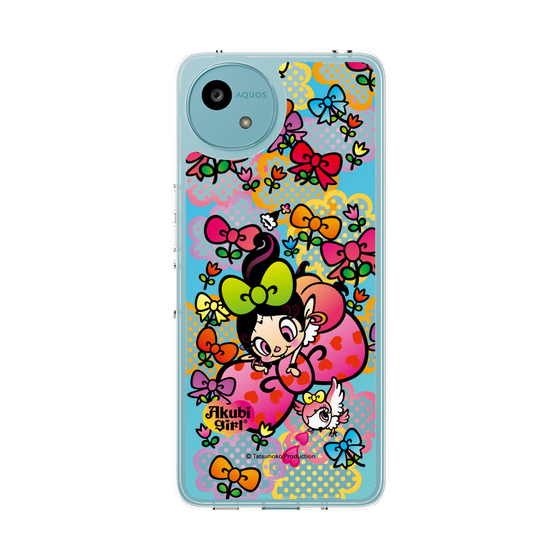 スリムプロテクションケース［ アクビガール - フラワーリボン ］