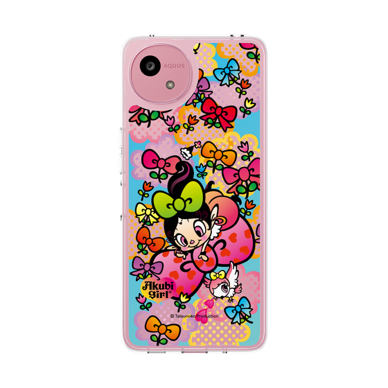 スリムプロテクションケース［ アクビガール - フラワーリボン ］