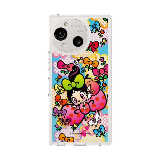 スリムプロテクションケース［ アクビガール - フラワーリボン ］