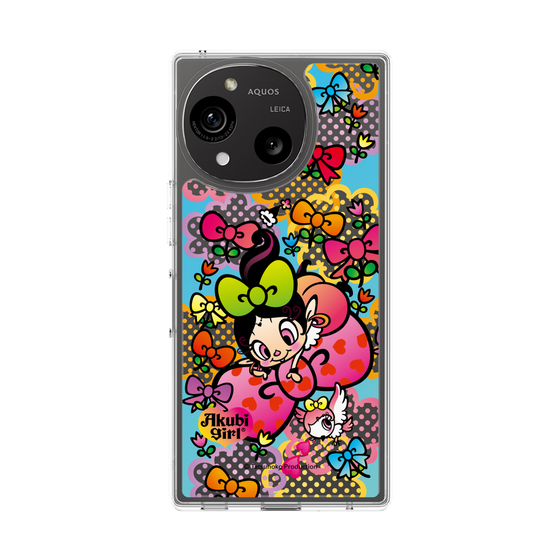 スリムプロテクションケース［ アクビガール - フラワーリボン ］