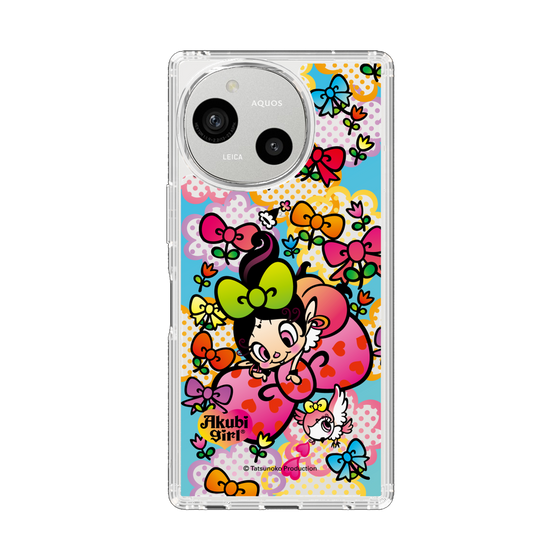 スリムプロテクションケース［ アクビガール - フラワーリボン ］