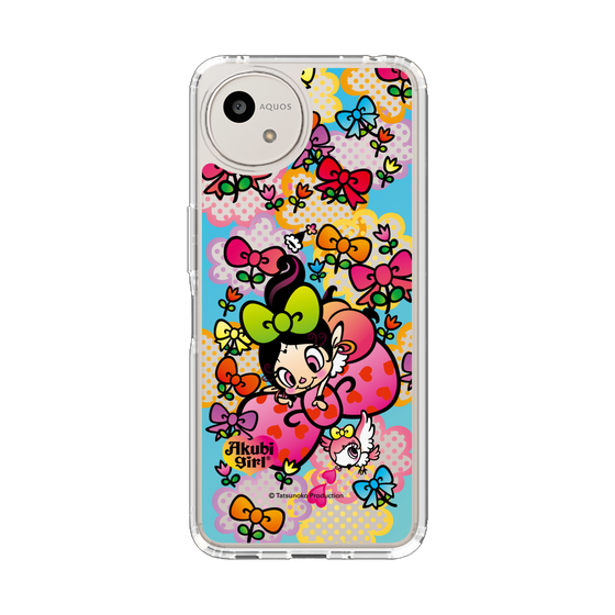 スリムプロテクションケース［ アクビガール - フラワーリボン ］