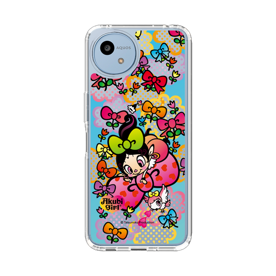 スリムプロテクションケース［ アクビガール - フラワーリボン ］