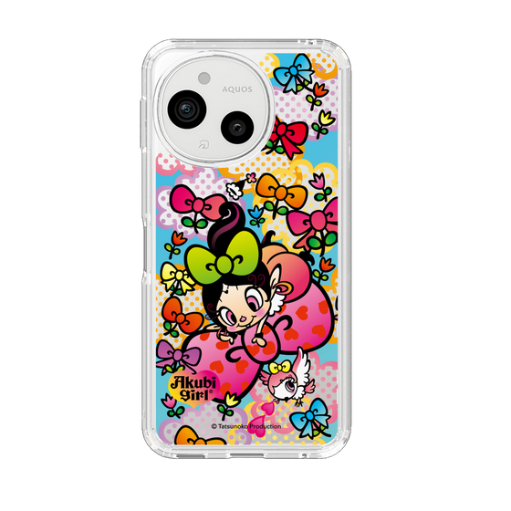 スリムプロテクションケース［ アクビガール - フラワーリボン ］