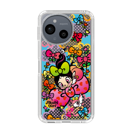 スリムプロテクションケース［ アクビガール - フラワーリボン ］