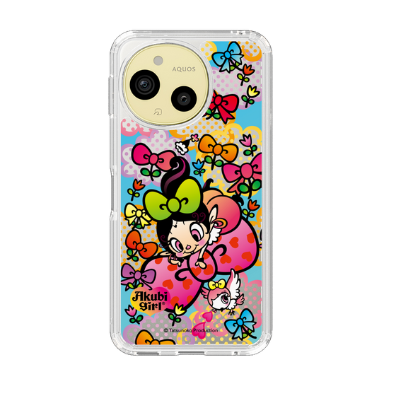 スリムプロテクションケース［ アクビガール - フラワーリボン ］