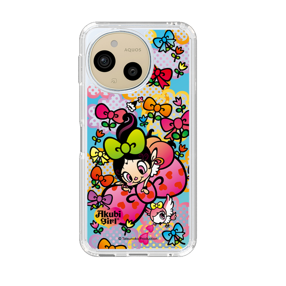 スリムプロテクションケース［ アクビガール - フラワーリボン ］