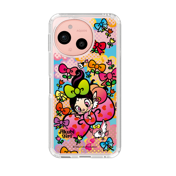 スリムプロテクションケース［ アクビガール - フラワーリボン ］