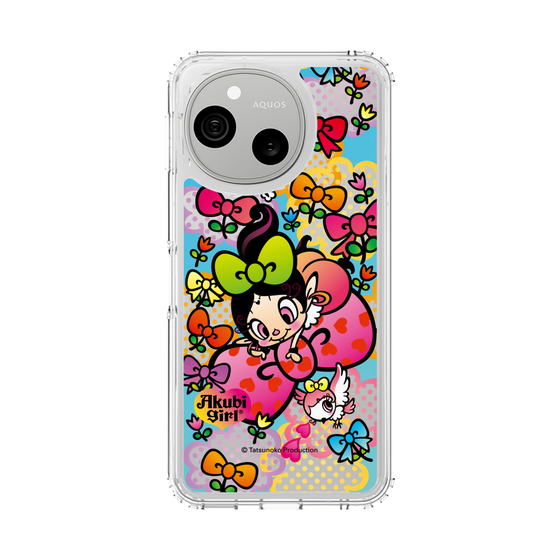 スリムプロテクションケース［ アクビガール - フラワーリボン ］