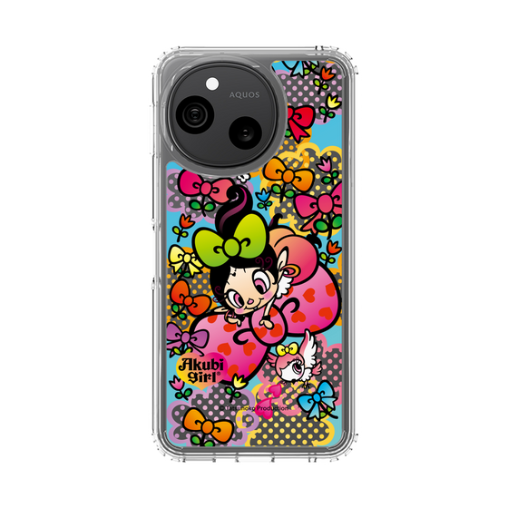 スリムプロテクションケース［ アクビガール - フラワーリボン ］