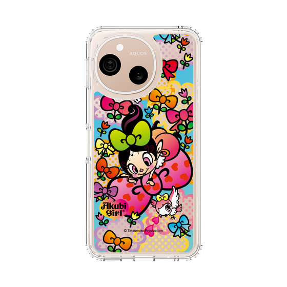 スリムプロテクションケース［ アクビガール - フラワーリボン ］