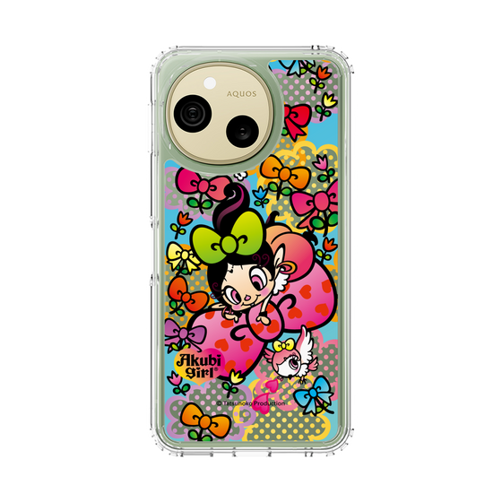 スリムプロテクションケース［ アクビガール - フラワーリボン ］