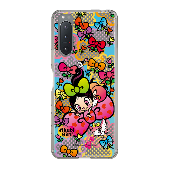 スリムプロテクションケース［ アクビガール - フラワーリボン ］