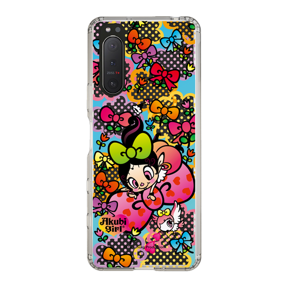 スリムプロテクションケース［ アクビガール - フラワーリボン ］
