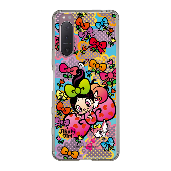 スリムプロテクションケース［ アクビガール - フラワーリボン ］