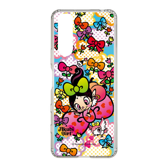 スリムプロテクションケース［ アクビガール - フラワーリボン ］