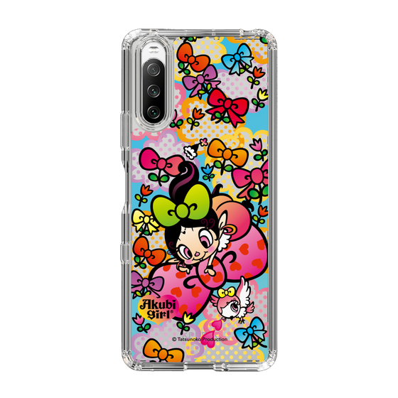 スリムプロテクションケース［ アクビガール - フラワーリボン ］