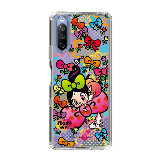 スリムプロテクションケース［ アクビガール - フラワーリボン ］