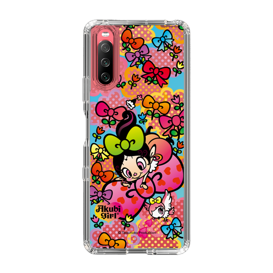 スリムプロテクションケース［ アクビガール - フラワーリボン ］