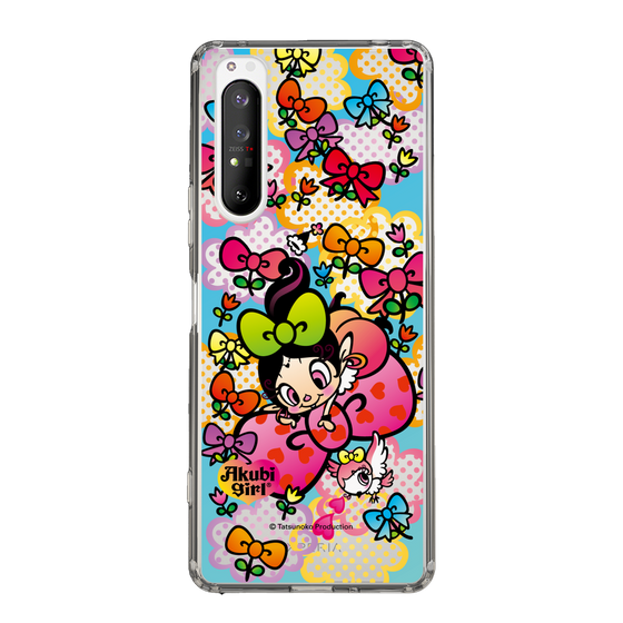 スリムプロテクションケース［ アクビガール - フラワーリボン ］