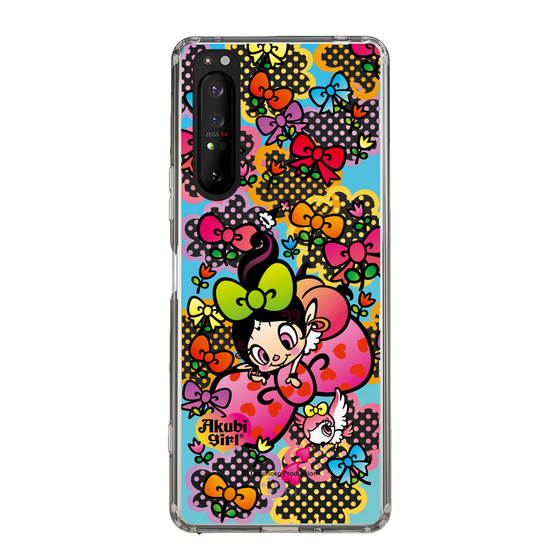 スリムプロテクションケース［ アクビガール - フラワーリボン ］