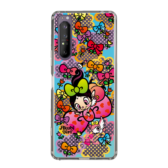スリムプロテクションケース［ アクビガール - フラワーリボン ］
