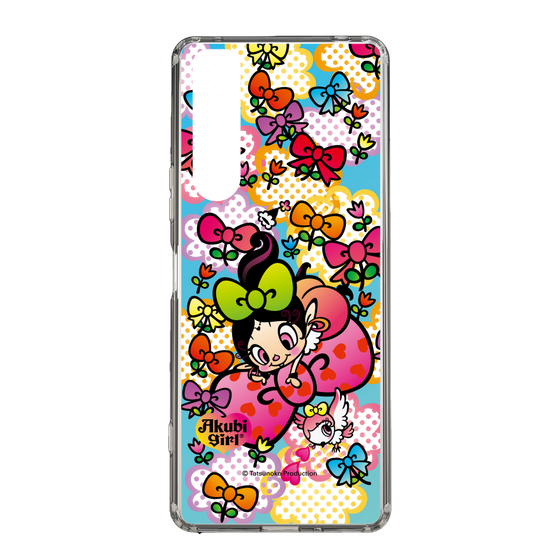 スリムプロテクションケース［ アクビガール - フラワーリボン ］