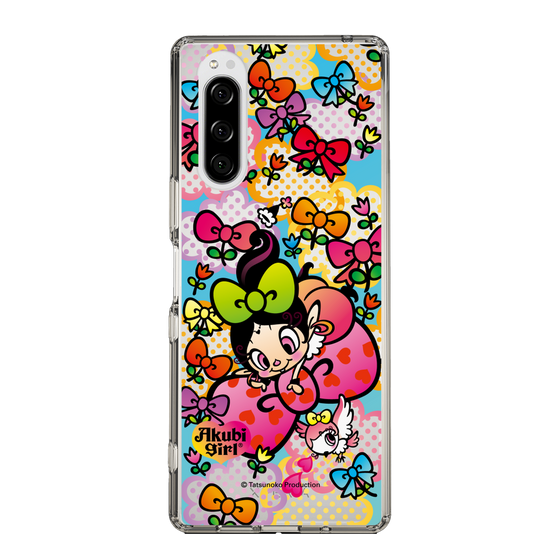 スリムプロテクションケース［ アクビガール - フラワーリボン ］
