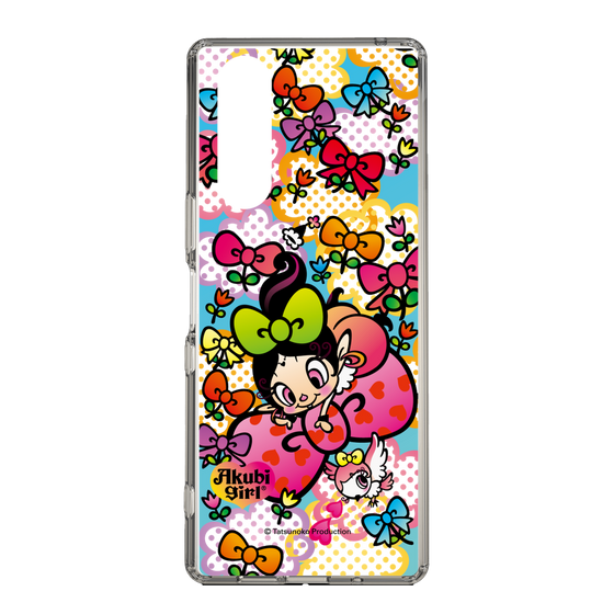 スリムプロテクションケース［ アクビガール - フラワーリボン ］