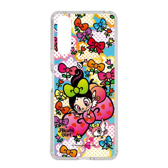 スリムプロテクションケース［ アクビガール - フラワーリボン ］