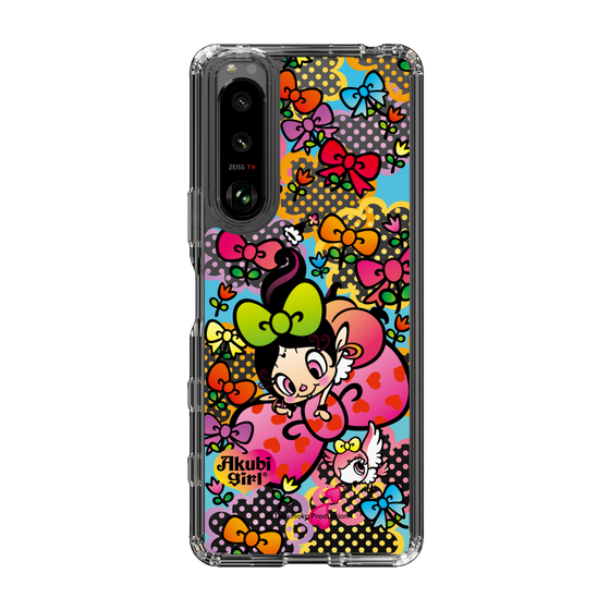 スリムプロテクションケース［ アクビガール - フラワーリボン ］