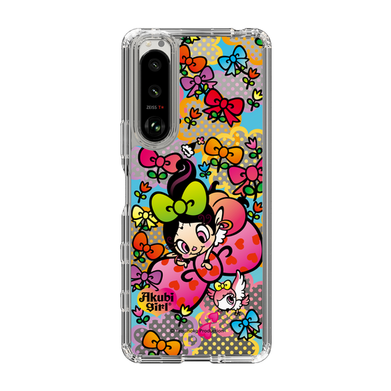 スリムプロテクションケース［ アクビガール - フラワーリボン ］