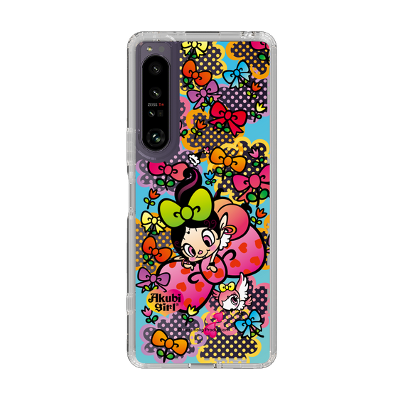 スリムプロテクションケース［ アクビガール - フラワーリボン ］