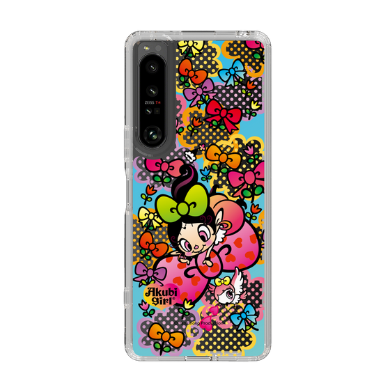 スリムプロテクションケース［ アクビガール - フラワーリボン ］