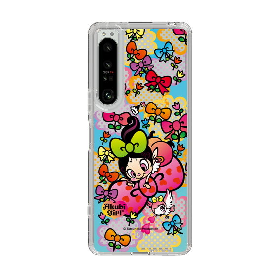 スリムプロテクションケース［ アクビガール - フラワーリボン ］