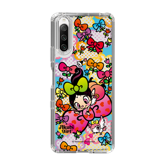 スリムプロテクションケース［ アクビガール - フラワーリボン ］